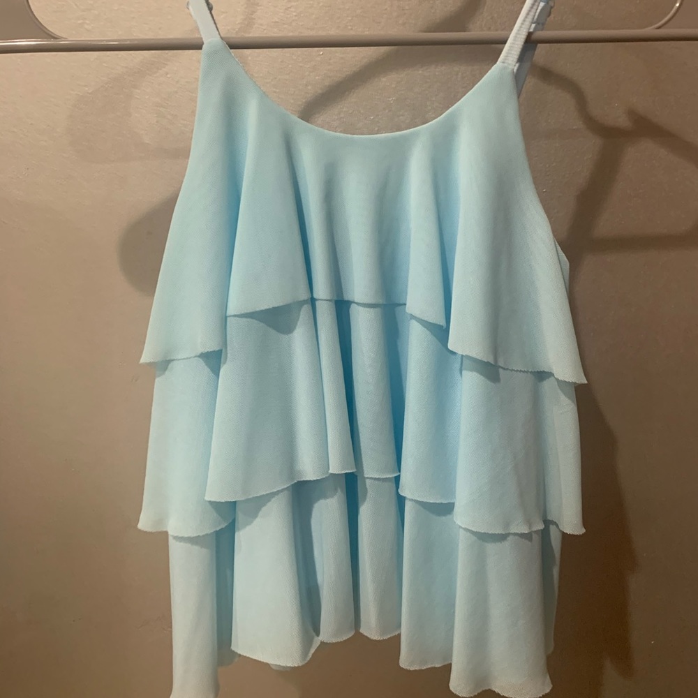Blue flowy tank